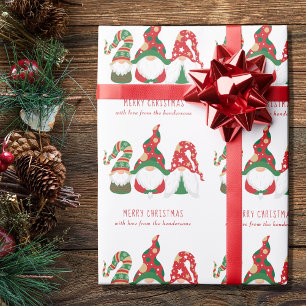 Gnomes Merry Christmas Personalized Wrapping Paper