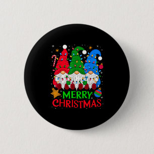 Gnomes Merry Christmas Xmas Matching  6 Cm Round Badge