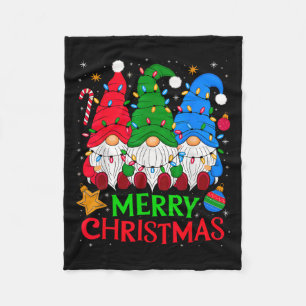 Gnomes Merry Christmas Xmas Matching Fleece Blanket