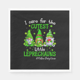Gnomes Mother Baby Nurse St Patrick's Day Leprecha Napkin