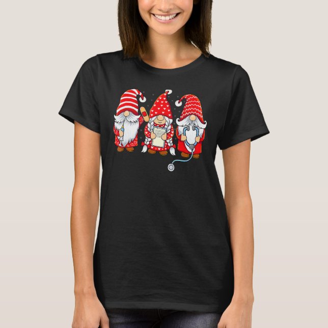 Gnomes Nurse Valentine Day Stethoscope Valentines  T-Shirt (Front)