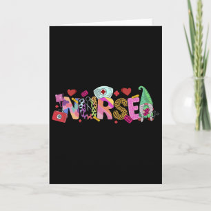 Gnomes Nurse Valentine’s Day Rn Icu Er Gnome Anima Card