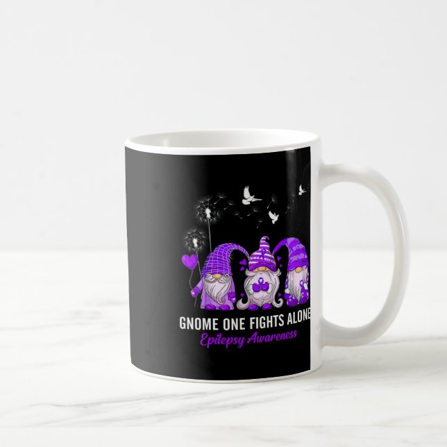 Gnomes One Fights Epilepsy Awareness Alone  Coffee Mug (Right)