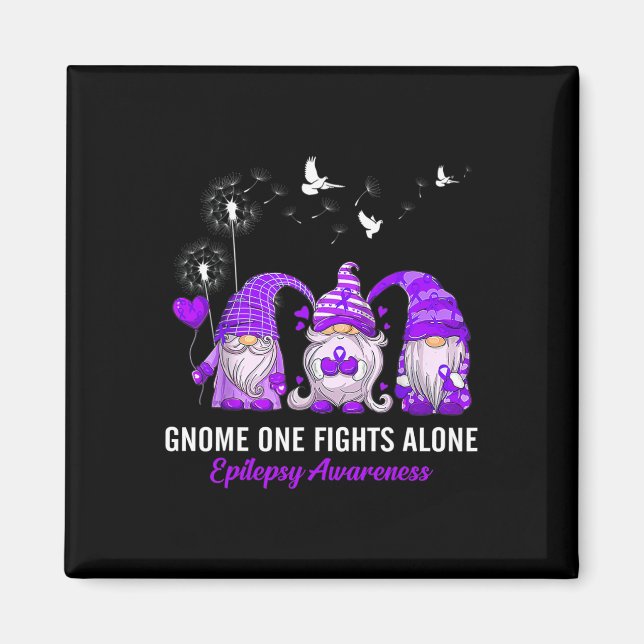Gnomes One Fights Epilepsy Awareness Alone Magnet (Front)