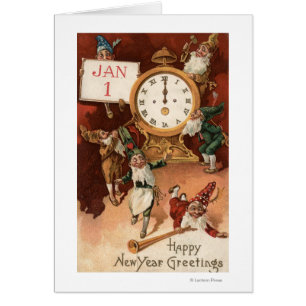 Gnomes Partying Around a Clock