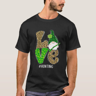 Gnomes Patrick's Day Love Hunting Leopard Plaid Co T-Shirt