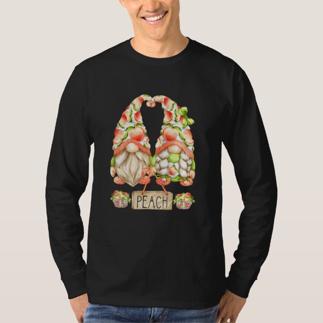 Gnomes Peachy Graphic Tee For Summer   Peach Fruit (Front)