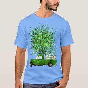 Gnomes Riding Green Truck Happy St Patrick's Day T-Shirt