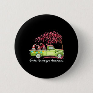 Gnomes Riding Truck Brain Aneurysm Awareness  6 Cm Round Badge