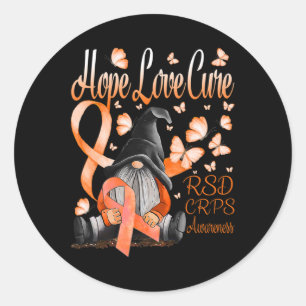 Gnomes RSD CRPS Awareness Hope Love Cure Fighter O Classic Round Sticker