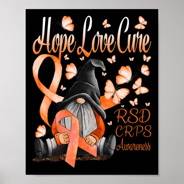 Gnomes RSD CRPS Awareness Hope Love Cure Fighter O Poster (Front)