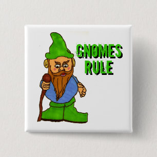 Gnomes Rule 15 Cm Square Badge