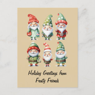 Gnomes Spreading Winter Cheer Postcard