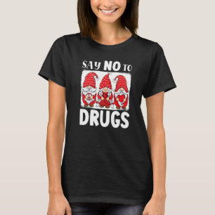 Gnomes support red Peace hope love Anti drug Red R T-Shirt