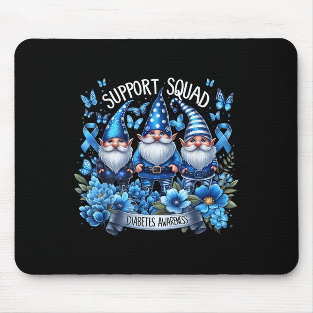 Gnomes Support Squad Blue Gnomes Diabetes Awarenes Mouse Pad (Front)