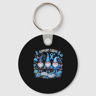 Gnomes Support Squad Diabetes Awareness Month Blue Key Ring