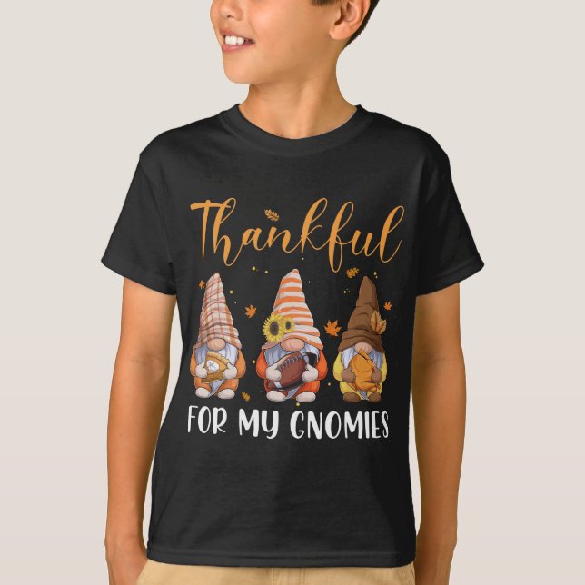 Gnomes Thankful For My Gnomies Fall Thanksgiving F T-Shirt (Front)