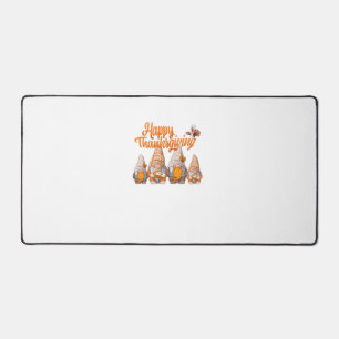Gnomes Thanksgiving Disguise Holding Turkey and Pu Desk Mat