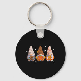 Gnomes Thanksgiving Gnomes With Pumpkin Leaves Key Ring