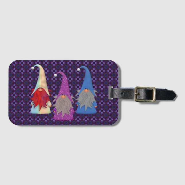 Gnomes Trio Luggage Tag (Front Horizontal)