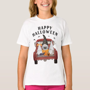 Gnomes Vintage Red Truck Halloween T-Shirt
