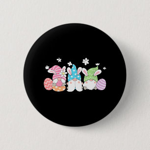 Gnomes With Bunny Ears and Easter Eggs Rabbit 6 Cm Round Badge