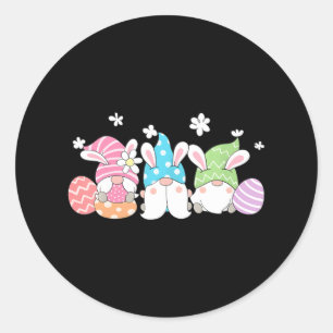 Gnomes With Bunny Ears and Easter Eggs Rabbit Classic Round Sticker