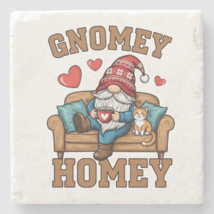 Gnomey homey gnome at home design stone coaster