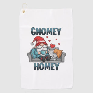 Gnomey homey gnome at home golf towel