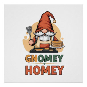 Gnomey homey pancakes design poster