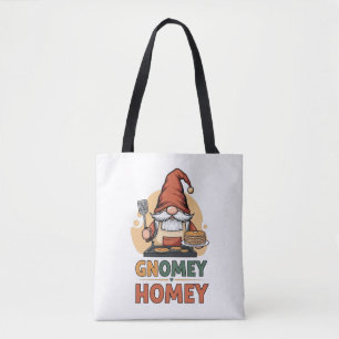 Gnomey homey pancakes design tote bag