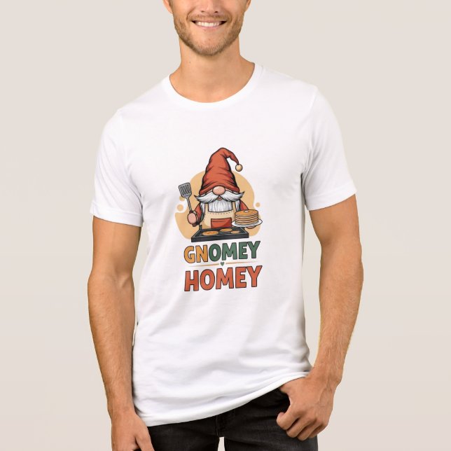 Gnomey homey pancakes design Tri-Blend shirt (Front)