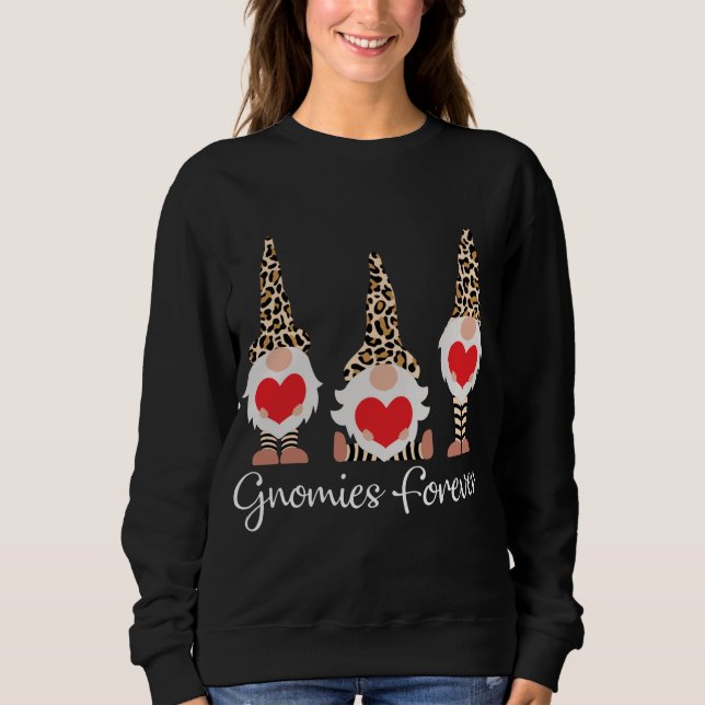 Gnomies Forever Leopard Print Gnomes Sweatshirt (Front)