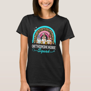 Gnomies Orthopaedic Nurse Leopard Rainbow Nurse Da T-Shirt
