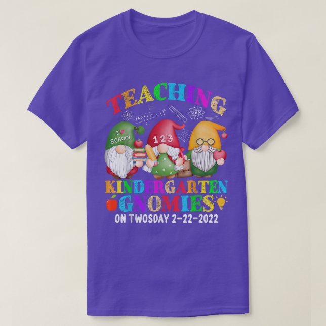 Gnomies Teaching Kindergarten On Twosday 2222022 F T-Shirt (Design Front)