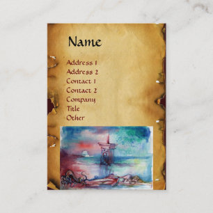 GNOMON  AND LADY OF THE LAKE Brown parchment Business Card