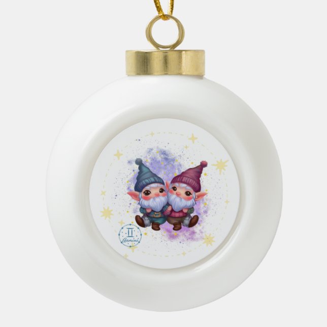 Gnomoscope Gemini Snowflake Framed Ornament (Front)