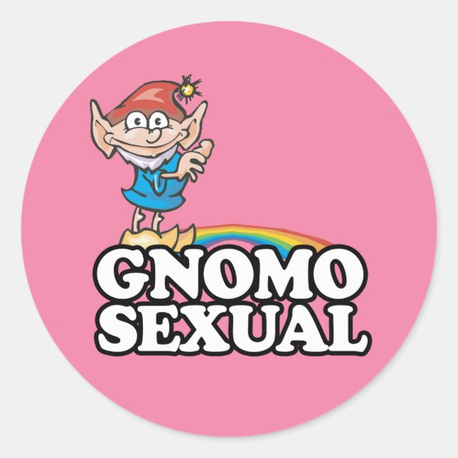 Gnomosexual Classic Round Sticker (Front)
