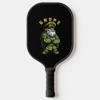 Gnope Garden Gnome Funny Military Officer Gardener Pickleball Paddle