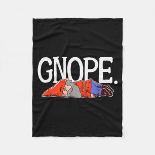 Gnope Gnome Dwarf Funny Garden Elf Christmas Fleece Blanket