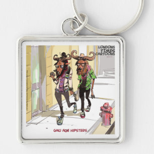 Gnu Age Hipsters Funny Key Ring