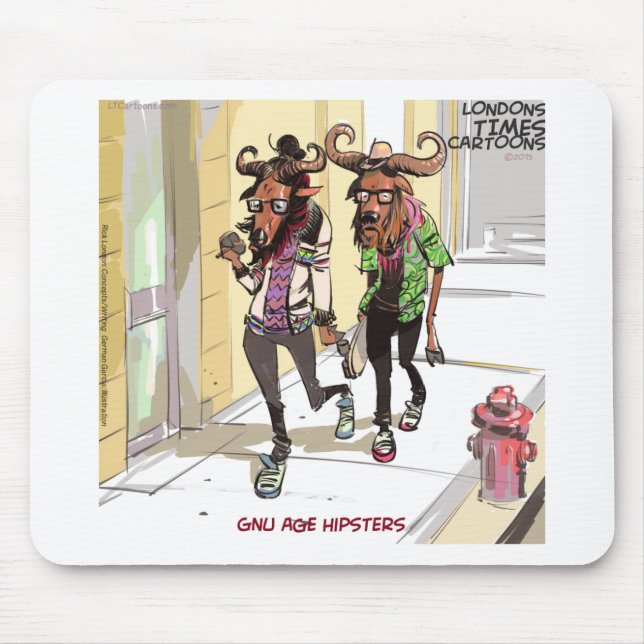 Gnu Age Hipsters Funny Mouse Pad (Front)