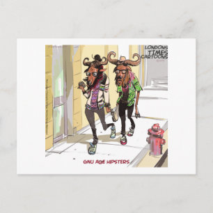 Gnu Age Hipsters Funny Postcard