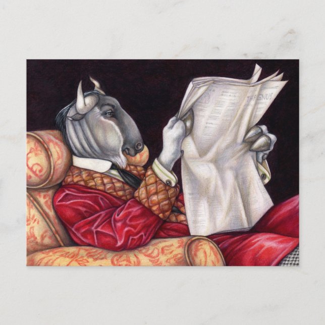 Gnu Funny News Animal Newspaper Postcard (Front)