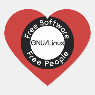 GNU/Linux Heart Sticker