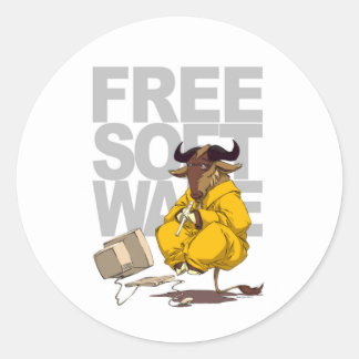 GNU Meditation Levitation Free Software Sticker