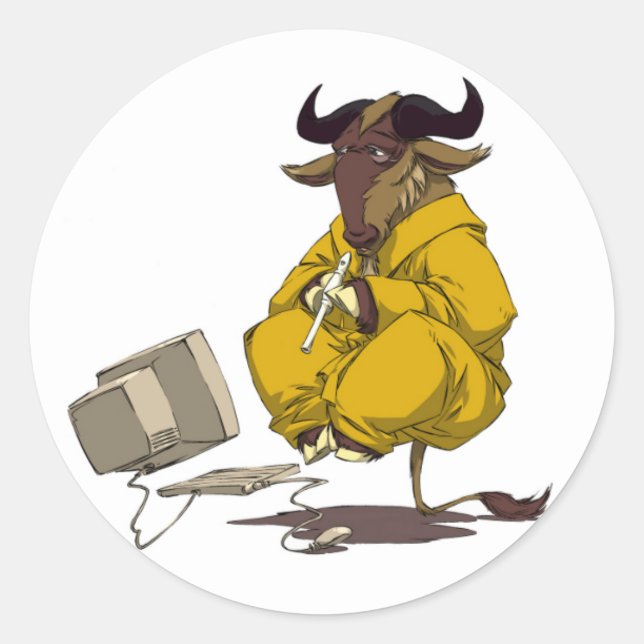 GNU Meditation Levitation Sticker (Front)