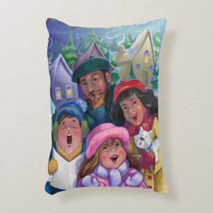 Go a Caroling Illustration Decorative Cushion
