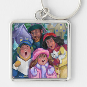 Go a Caroling Illustration Key Ring
