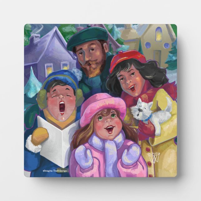 Go a Caroling Illustration Plaque (Front)